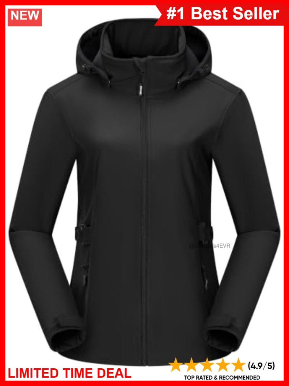 Fleece Lined Waterproof Softshell Rain Jacket Windbreaker Coat